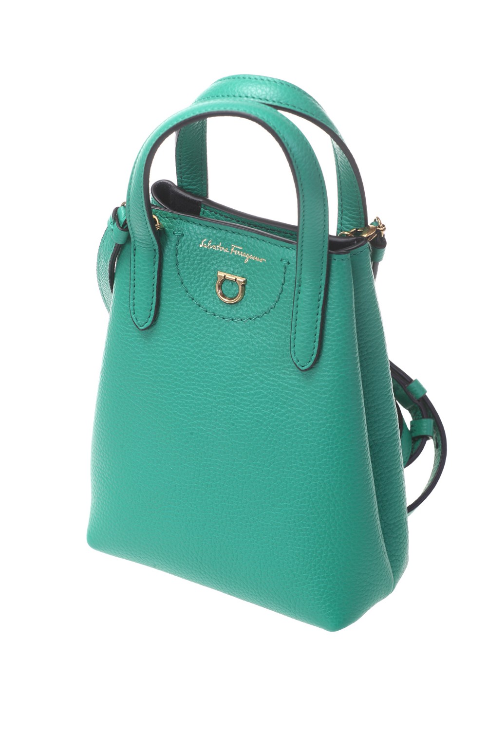 shop SALVATORE FERRAGAMO  Borsina: Salvatore Ferragamo "Borsa Minibag Gancini" in pelle di vitello bottalato.
Pellame soffice e ricco al tatto.
Sfoderata.
Comparti interno unico.
Tracolla regolabile e removibile per indossarla a spalla o cross body.
Dimensioni: Altezza 19 cm, Lunghezza 14 cm, Profondità 7 cm.
Composizione: 100% pelle di vitello.
Fabbricato in Italia.. 212964 TRAVEL-002758947 number 4043026